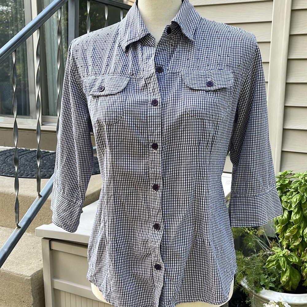 Magazine  Gingham Button Down  Rodeo Western Style size M